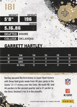 2010 Score #181 Garrett Hartley Back