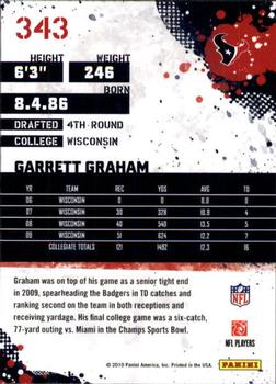 2010 Score #343 Garrett Graham Back