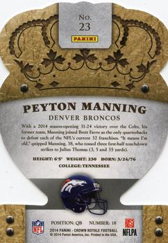 2014 Panini Crown Royale #23 Peyton Manning Back