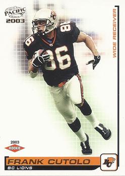 2003 Pacific  CFL #111 Frank Cutolo Front
