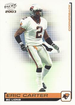 2003 Pacific  CFL #3 Eric Carter Front