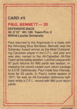 1984 JOGO #5 Paul Bennett Back