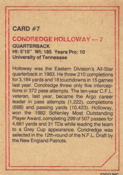 1984 JOGO #7 Condredge Holloway Back