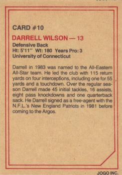 1984 JOGO #10 Darrell Wilson Back