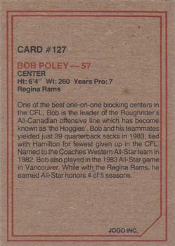 1984 JOGO #127 Bob Poley Back