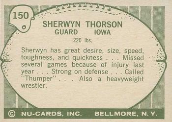 1961 Nu-Cards Football Stars #150 Sherwyn Thorson Back