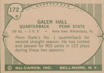 1961 Nu-Cards Football Stars #172 Galen Hall Back