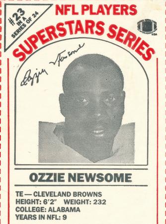 1986 DairyPak NFL Players Superstars Series #23 Ozzie Newsome Front