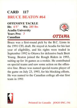 1994 JOGO #117 Bruce Beaton Back