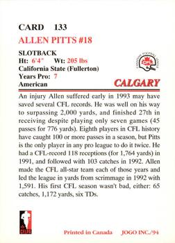 1994 JOGO #133 Allen Pitts Back