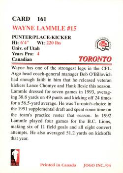1994 JOGO #161 Wayne Lammle Back