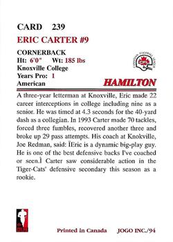 1994 JOGO #239 Eric Carter Back