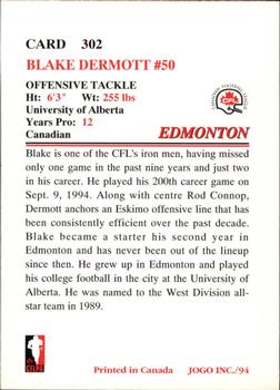 1994 JOGO #302 Blake Dermott Back