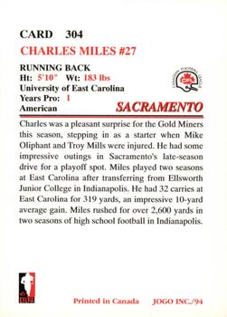 1994 JOGO #304 Charles Miles Back
