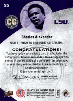 2014 Upper Deck Conference Greats - Autographs #55 Charles Alexander Back