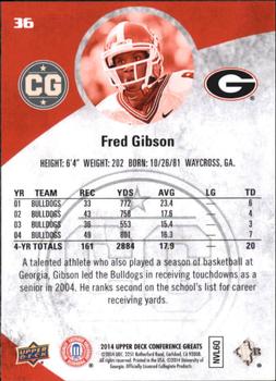 2014 Upper Deck Conference Greats - Copper #36 Fred Gibson Back