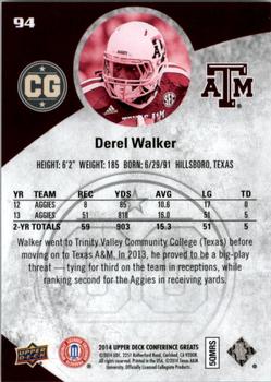 2014 Upper Deck Conference Greats - Copper #94 Derel Walker Back