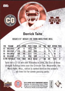 2014 Upper Deck Conference Greats - Pewter #86 Derrick Taite Back