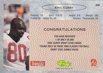 1993 Classic - Draft Stars #DS6 Eric Curry  Back