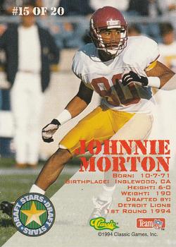 1994 Classic NFL Draft - Draft Stars #15 Johnnie Morton  Back