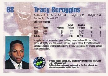 1992 Classic Draft Picks #68 Tracy Scroggins  Back