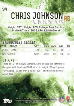2014 Topps Fire #94 Chris Johnson Back