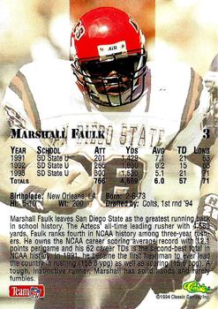 1994 Classic NFL Draft #3 Marshall Faulk  Back