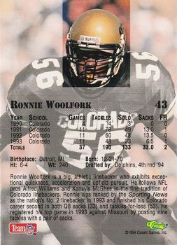 1994 Classic NFL Draft #43 Ronnie Woolfork  Back