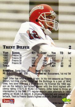 1994 Classic NFL Draft #2 Trent Dilfer  Back