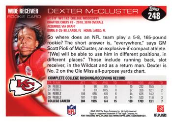 2010 Topps #248 Dexter McCluster  Back