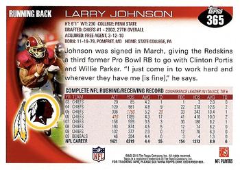 2010 Topps #365 Larry Johnson Back