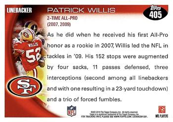 2010 Topps #405 Patrick Willis Back