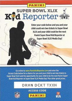 2014 Panini Contenders #NNO Super Bowl XLIX Kid Reporter Front