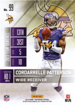 2014 Panini Contenders #99 Cordarrelle Patterson Back