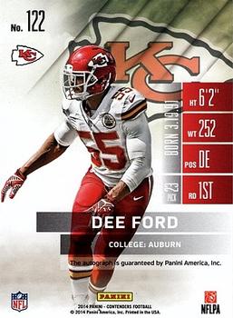 2014 Panini Contenders #122 Dee Ford Back