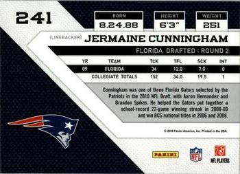 2010 Panini Threads #241 Jermaine Cunningham  Back