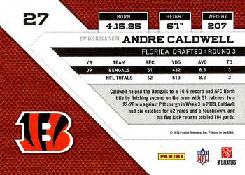 2010 Panini Threads #27 Andre Caldwell  Back