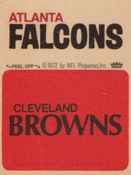 1974 Fleer Football Patches #NNO Cleveland Browns Logo / Atlanta Falcons Name Front