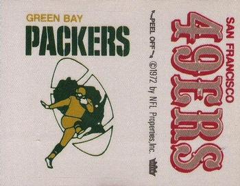 1974 Fleer Football Patches #NNO Green Bay Packers Logo / San Francisco 49ers Name Front
