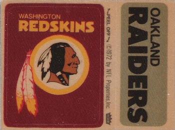 1974 Fleer Football Patches #NNO Washington Redskins Logo / Oakland Raiders Name Front