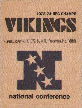 1974 Fleer Football Patches #NNO National Football Conference Logo / NFC Champions Minnesota Vikings Front
