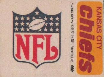1974 Fleer Football Patches #NNO National Football League Logo / Kansas City Chiefs Name Front