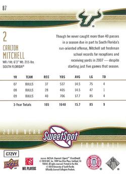 2010 Upper Deck NCAA Sweet Spot #87 Carlton Mitchell  Back