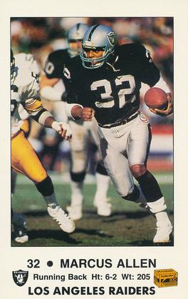 1985 Los Angeles Raiders Fire Safety #1 Marcus Allen Front