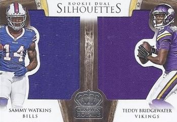 2014 Panini Crown Royale - Rookie Dual Silhouettes #DS-RD1 Sammy Watkins / Teddy Bridgewater Front