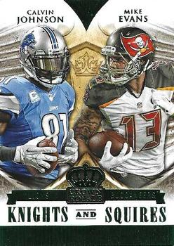 2014 Panini Crown Royale - Knights and Squires Green #KS4 Calvin Johnson / Mike Evans Front