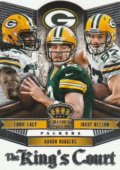2014 Panini Crown Royale - The King's Court #KC12 Jordy Nelson / Aaron Rodgers / Eddie Lacy Front