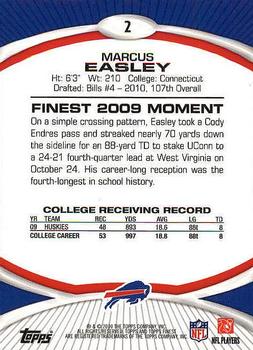 2010 Finest #2 Marcus Easley  Back