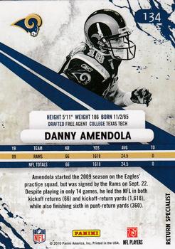 2010 Panini Rookies & Stars Longevity #134 Danny Amendola  Back