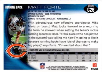 2010 Topps Chrome #C26 Matt Forte  Back